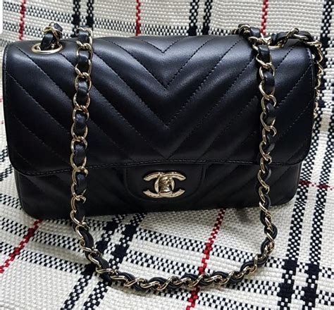 chanel chevron quilted classic mini rectangle luxury bags wallets  carousell