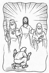 Coloring Transfiguration Catholic Jesus Clipart Bible Kids Pages Matthew Listen Crafts Sunday Sheet School Clip Colouring Church Him Children Mass sketch template