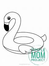 Flamingo Floatie Simplemomproject Mom Preschooler sketch template