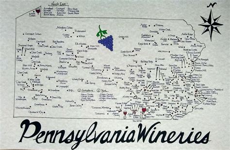 pennsylvania wineries map etsy