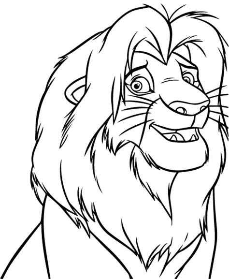 happy simba coloring page  printable coloring pages  kids