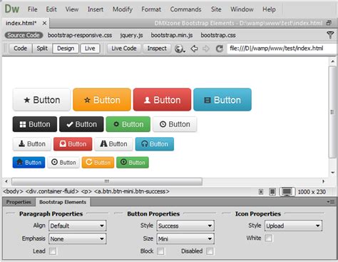 bootstrap elements features part  buttons images