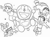 Coloring Doraemon sketch template