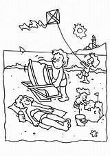 Coloring Pages Summer Kids Beach sketch template