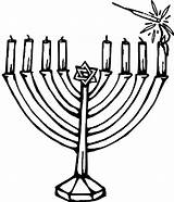 Coloring Hanukkah Kinara Pages Candles sketch template