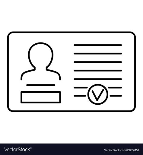 id card icon outline style royalty  vector image