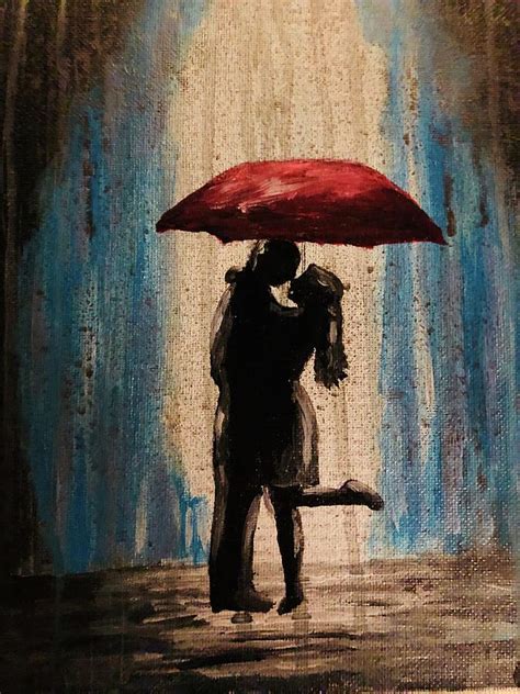 Love In The Rain Painting By Christine Brown Fine Art America