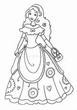 Princess Coloring Pages Illustration Royalty Color Girls Fun Fashion Little sketch template