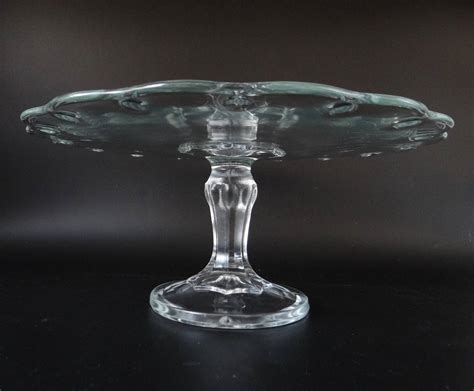 Vintage Indiana Glass Teardrop Round Pedestal Cake Stand