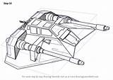 Star Snowspeeder Draw Wars Drawing Step Tutorials Drawingtutorials101 sketch template