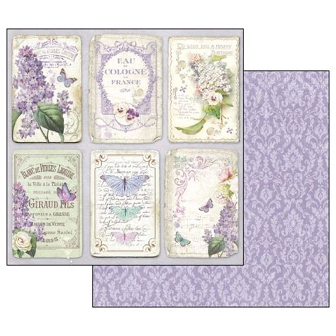 stamperia scrapbooking    collection pack lilac flowers   scrapbook paper