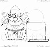 Cartoon Godmother Plump Scroll Fairy Blank Clipart Thoman Cory Outlined Coloring Vector 2021 sketch template