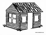 Country Pages Buildings Cabin Small Coloring sketch template