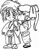 Girl Boy Coloring Manga Kiss Kids Shock Drawing Pages Wecoloringpage Clipartmag sketch template