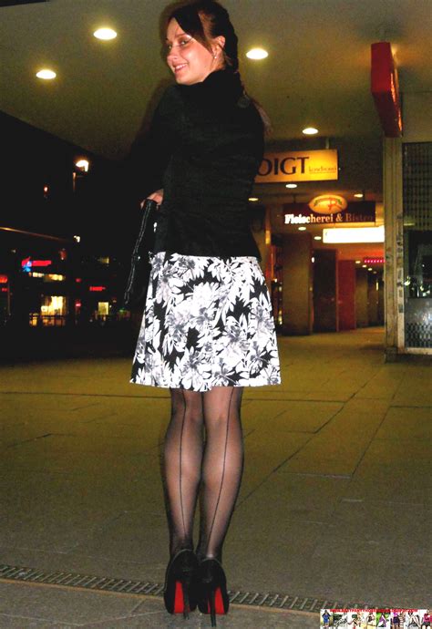 fashion tights skirt dress heels street style