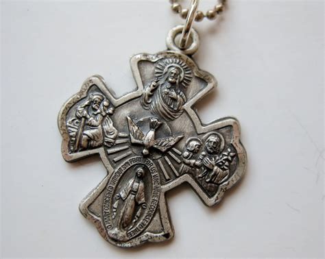 vintage 40s sterling silver virgin mary devotional catholic cross