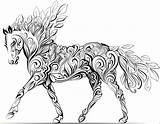 Coloring Pages Adult Horse Adults Therapeutic Therapy Colouring Draft Printable Kids Sheets Color Complicated Horses Books Cool Book Getdrawings Getcolorings sketch template
