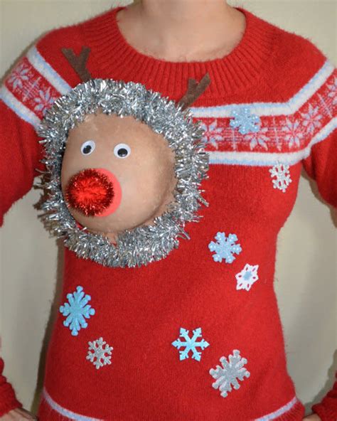 ‘sexy ugly christmas sweater is perfect for breastfeeding