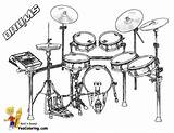 Drums Mewarnai Yescoloring Percussion Striking Rocking Snares Crayon Bass sketch template