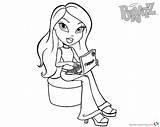 Coloring Bratz Pages Laptop Doll Babyz Printable Kids sketch template