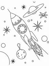Rocket Kids Coloring Pages Space Ship Simple Drawing Color Printable Print Getdrawings Hellokids sketch template