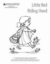 Coloring Little Hood Riding Red Pages Comments Library sketch template