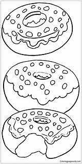 Pages Donuts Coloring Tasty Color Print sketch template