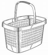 Basket Laundry Drawing Shopping Storage Patents Getdrawings sketch template