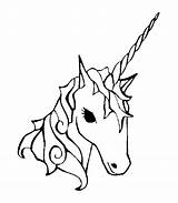 Unicorn Coloring Pages Head Easy Drawing Face Kids Outline Cute Print Simple Unicornio Color Template Cartoon Drawings Draw Clipart Getcolorings sketch template