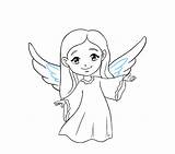 Angel Drawing Draw Cartoon Angels Easy Simple Male Drawings Clipart Step Getdrawings Wing Guides Steps Few Paintingvalley Tags sketch template