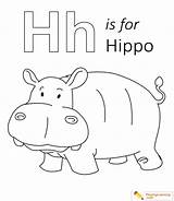 Hippo Coloring Lowercase Uppercase sketch template
