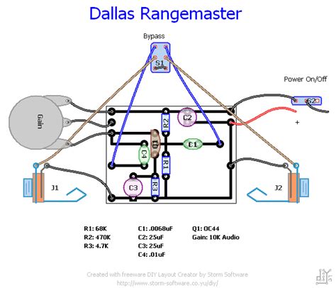 stompboxed  guitar pedal builders repository dallas rangemaster  layout