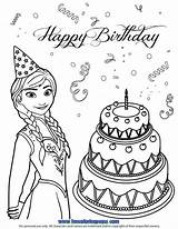 Coloring Birthday Pages Happy Frozen Rotterdam Elsa Disney Kids 81kb Anna Sheets sketch template