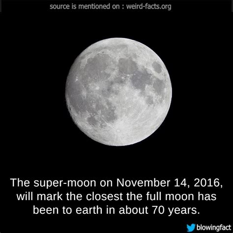 mindblowingfactz “ the super moon on november 14 2016 will mark the closest the full moon has