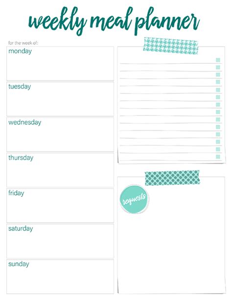 Free Printable 7 Day Meal Planner Template [pdf]