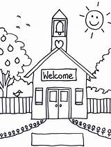 Coloring School House Welcome Pages Back Dollhouse Printable Garage Kids Color Sheet Getcolorings Print Fun sketch template