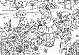 Village Coloring Scene Pages Activity Template Princess Colouring Ecoloring Bubakids Dari Disimpan sketch template