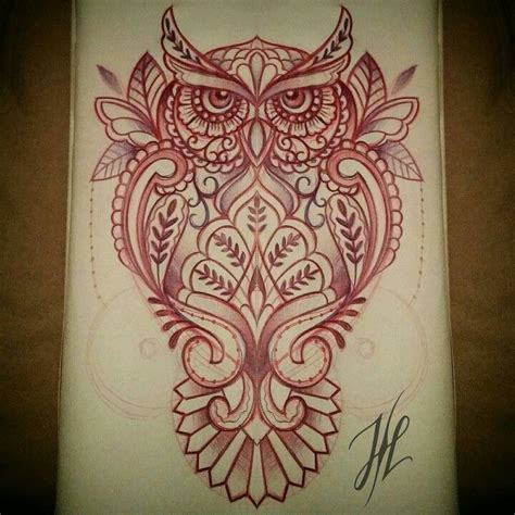 sketching  mandala ornamental owl  marjorianne owl tattoo