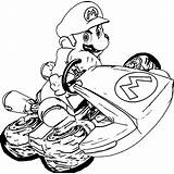 Wii Drawing Mario Coloring Kart Driving Draw Getdrawings sketch template