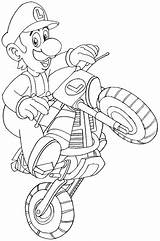 Luigi Kart Mario Motorcycle Bike Draw Riding Drawing Wii Drawings Paintingvalley Step Getdrawings sketch template