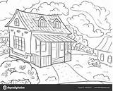 Kolorowanka Kleurplaat Landschap Fototapeta Paisagem Latem Krajobrazowy Kolorowania Huis Casinha Rysunek Verao Pagina sketch template
