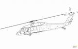 Coloring Helicopter Hawk Pages Uh Drawing Printable Sikorsky 60a sketch template