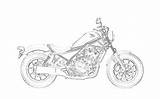 Coloring Motorcycle Pages Kawasaki Vulcan sketch template