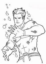 Aquaman Coloring Pages Fighting Drawing Pose Getdrawings Popular Getcolorings sketch template