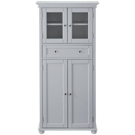 home decorators collection hampton harbor     door tall cabinet  dove grey shop