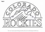 Rockies Colorado Logo Draw Drawing Step Mlb Tutorials Drawingtutorials101 sketch template