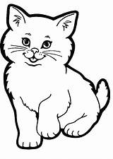 Cat Coloring Pages Sketch Lovely Simple Cats sketch template