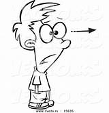 Coloring Stare Focusing Attention Cartoon Boy Stunned Designlooter Outline Vector His sketch template