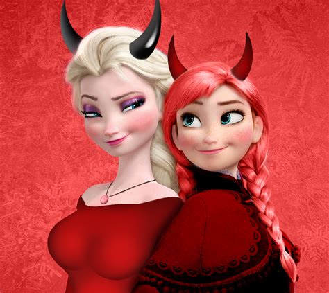 Frozen Sexy Devil Elsa And Devil Anna By Sensualdigitalart On Deviantart