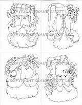Primitive Coloring Stitching Santa sketch template